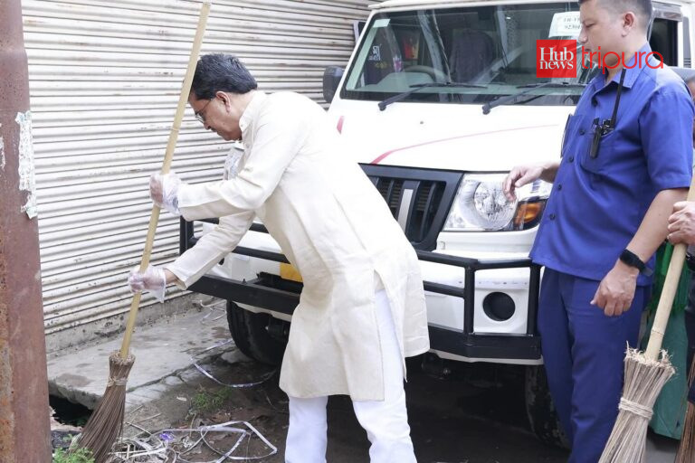 Tripura CM Manik Saha leads Swachh Bharat Abhiyan, emphasizes BJP’s commitment to public welfare and national progress