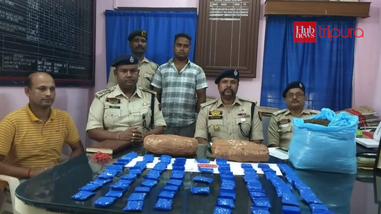 West Tripura Police nab drug trafficker, seize large cache of Yaba tablets and marijuana