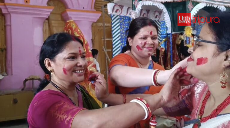 Tripura bids farewell to goddess Durga with traditional ‘Sindoor Khela’